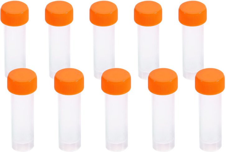 10 Stück 5-ml-Kunststofffläschchen mit Silikondichtung für Laborzwecke