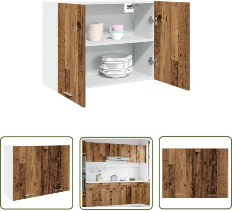 The Living Store - vidaXL Hängeschrank Altholz-Optik 80x31x60 cm Holzwerkstoff