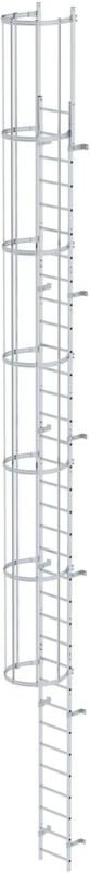 Günzburger Steigtechnik - einzügige Steigleiter mit Rückenschutz (Bau) Aluminium blank 10,72 m - 0510125