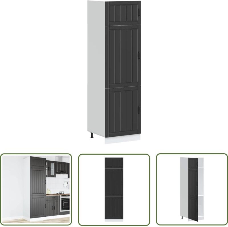 The Living Store - vidaXL Küchenschrank Lucca Schwarz Holzwerkstoff