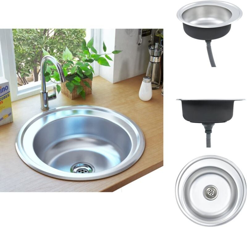 Küchenspülen & Spülbecken - Living Einbauspüle mit Sieb und Siphon Edelstahl