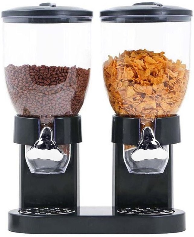 Haloyo - Lebensmittel spender,Müslispender ®,Cerealienspender,doppelter Behälter,Spender für Getreide,trockene Früchte,P...