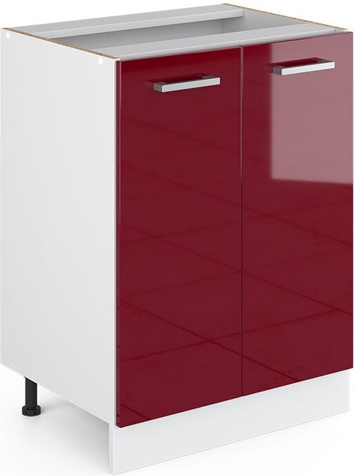 Vicco - Küchenunterschrank R-Line, Bordeaux Hochglanz, 60 cm ohne Arbeitsplatte