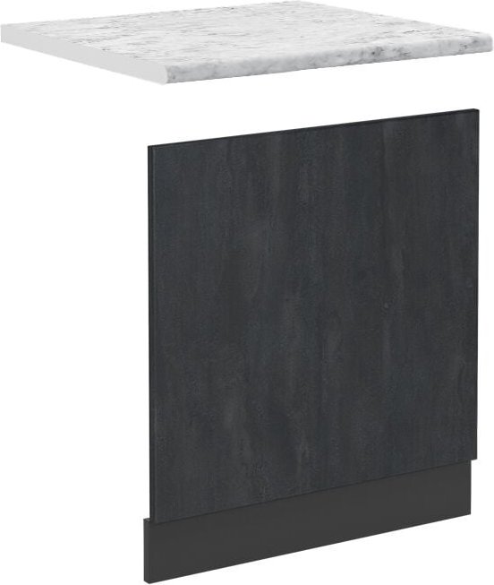 Vicco - Küchenmöbel R-Line, Schwarz Beton, 60 cm ap Marmor