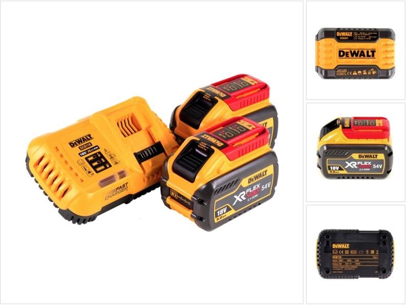 DeWalt DCB 118 X2 FlexVolt 54 V / 18 V Starter Set + 2x Akku 9,0 Ah