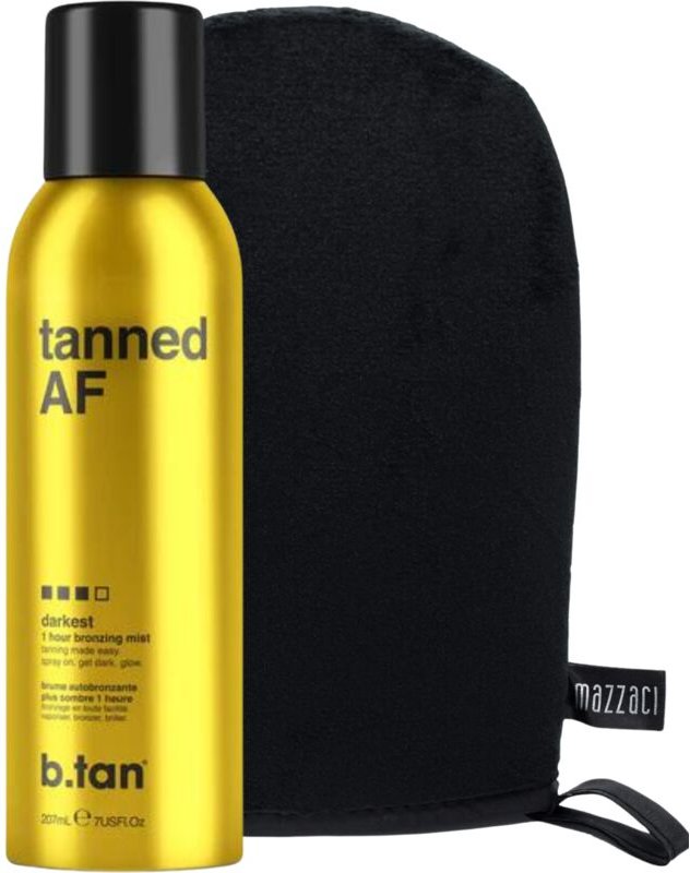 b.tan Tanned Af Bronzing Mist + Handschuh