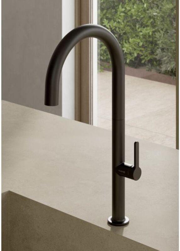 Kludi AUREA Küchenarmatur 558036675 seitliche Bedienung, Tiefmattschwarz