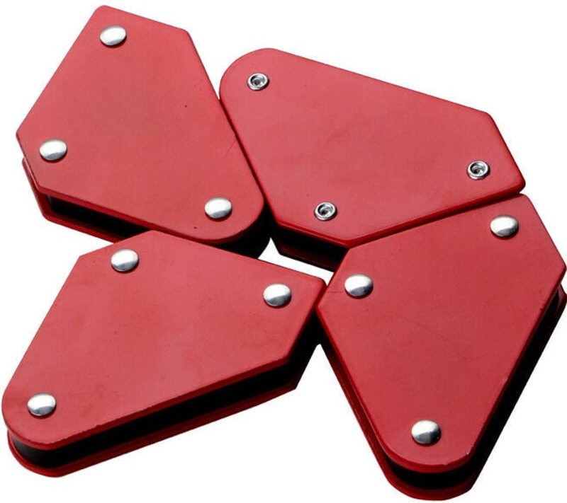 Mini-Lötmagnete 4er-Set mit Winkel 45°, 90°, 135°, Tragfähigkeit bis 4 kg, rot - Ahlsen