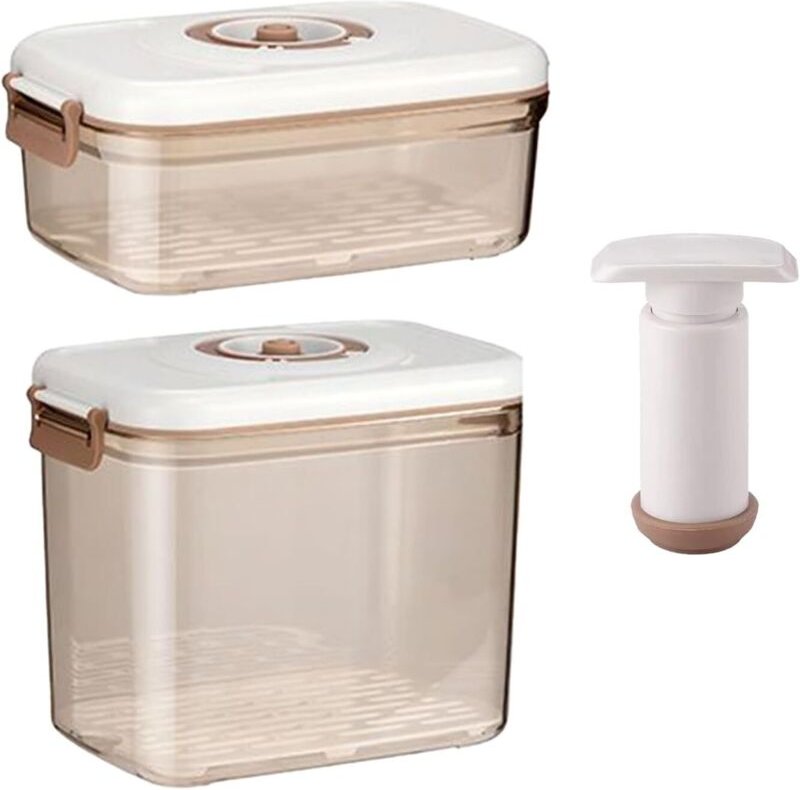 Luftdichte Vorratsbehälter für Lebensmittel Vakuum-Vorratsdosen für Obst – auslaufsichere Lunchbox für Kühlschrank und M...