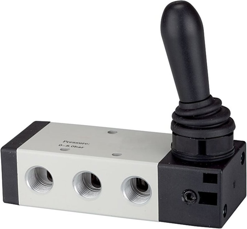 5/3-Wegeventil, handbetätigung »4H«, Mitte geschlossen, g 1/8 - Riegler