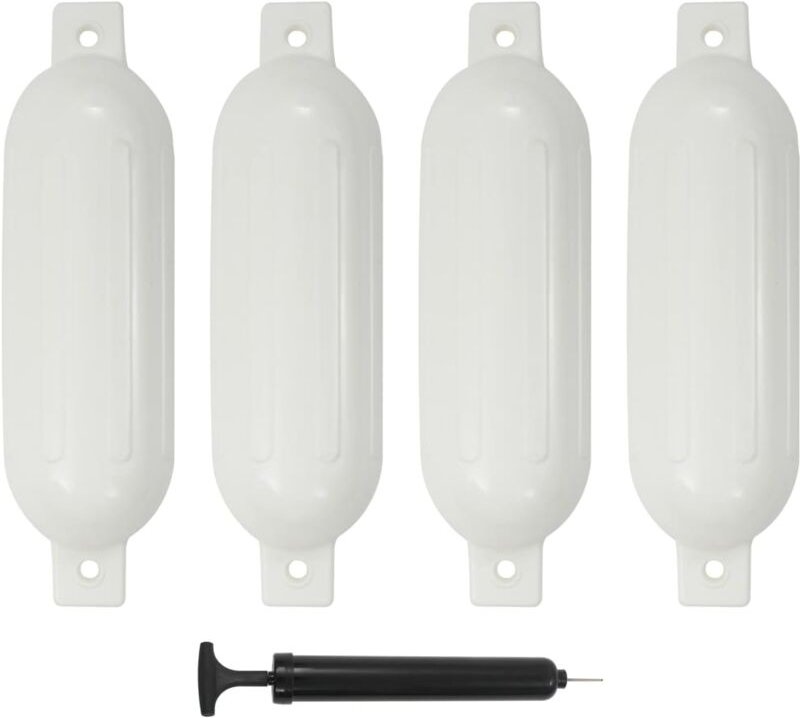 Bootsfender 4 Stk. Weiß 51 x 14 cm pvc Vidaxl