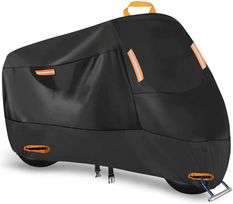 Motorradabdeckung, 210D, wasserdicht, für den Außenbereich, ganzjährig, strapazierfähig, nachtreflektierende Abdeckung m...
