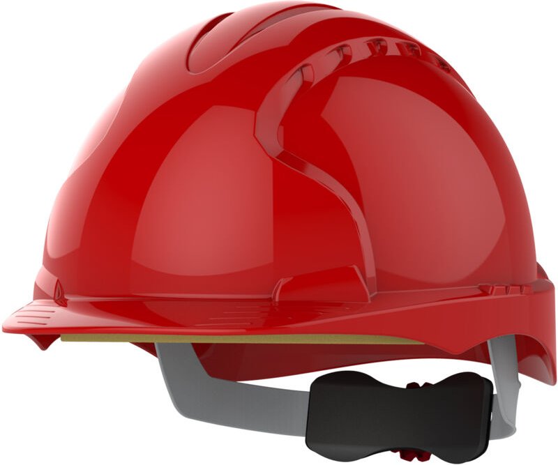Sicherheitshelm mit verstellbarem Riemen, nicht belüftet, EVO3 Rot
