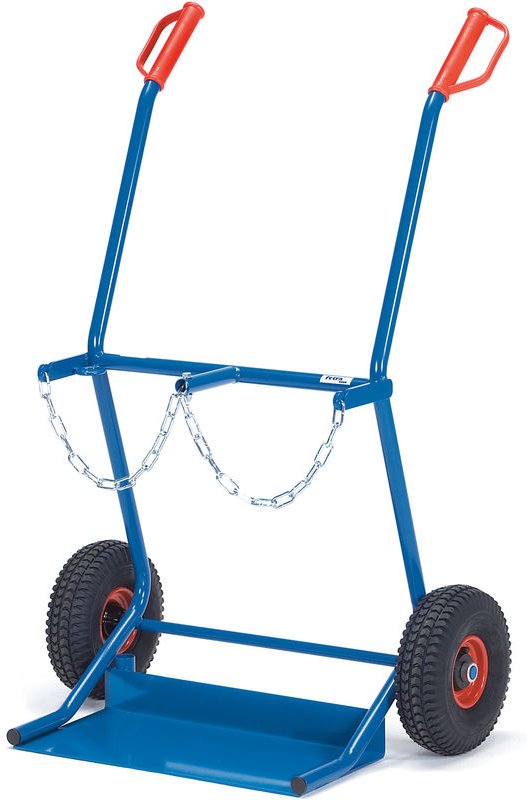 Fetra Stahlflaschenkarre 1100 mm Höhe, mit Luft-Bereifung