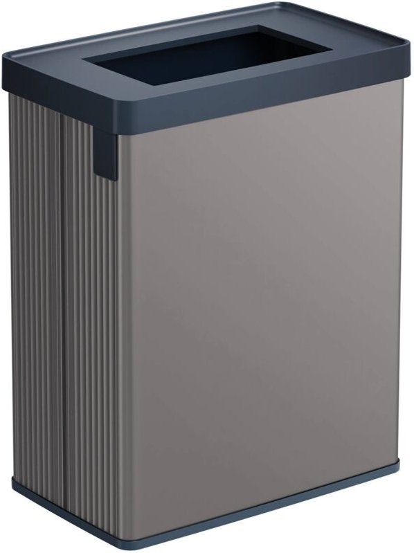 Mülleimer Longueuil, Abfalleimer, Behälter zur getrennten Abfallsammlung, Müllschrank, 44x27 h69 cm, Dunkelgrau - Dmora