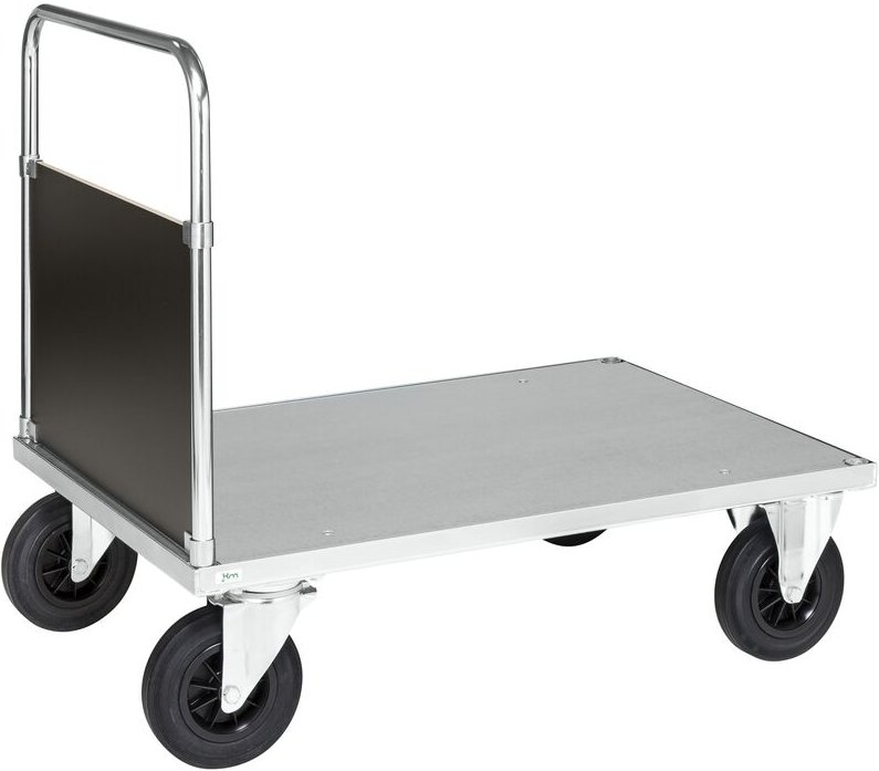 Kongamek Plattformwagen, verzinkt 1000x700x900mm Boden Stahlblech ummantelt mit geschlossenem Schiebegriff und Gummibere...