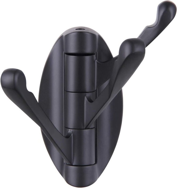 Mattschwarzer Klapphandtuchhaken, drehbarer Bademantelhaken aus Metall, Handtuchhalter fürs Badezimmer, Garderobe für Wo...