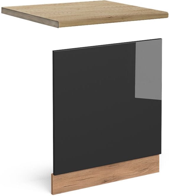 Vicco - Frontblende R-Line, Anthrazit Hochglanz, 60 cm , ap Eiche