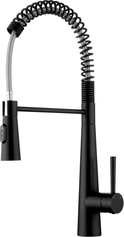 Spring-Mischbatterie mit ausziehbarer Brause, Küchen-Federhahn mit 3 Wasserauslassmodi, schwarz, Küchenhahn für heißes u...