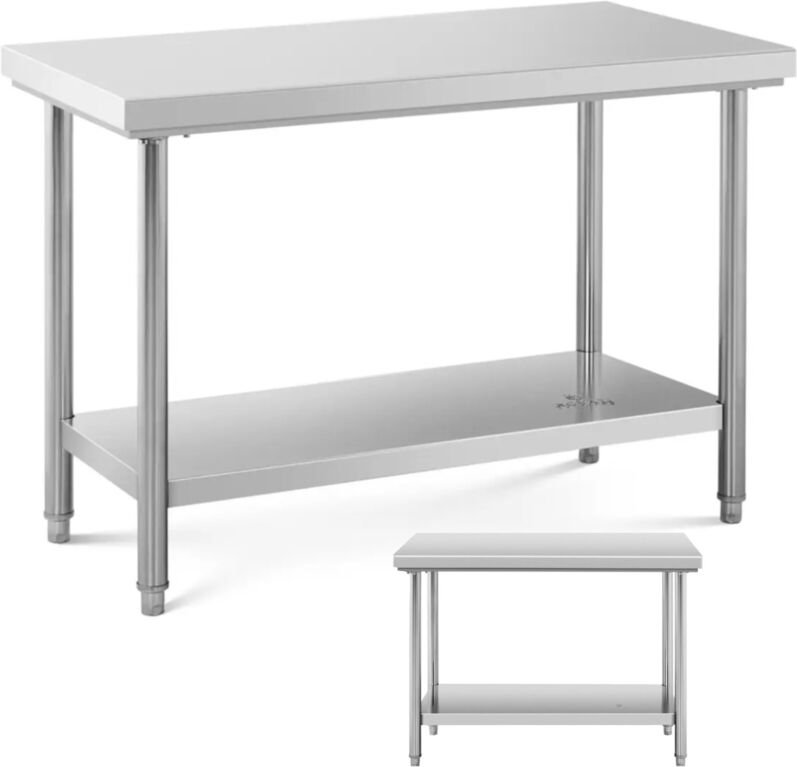 Royal Catering - Edelstahl Arbeitstisch Edelstahltisch Zerlegetisch Gastro 120 x 60 cm 400 kg