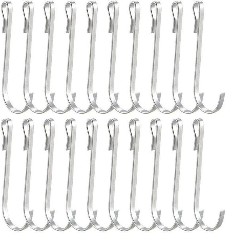 Lntyq - 20 Stück kleine S-Haken, S-Haken aus Edelstahl, Multifunktionshaken, Mini-S-Haken, kleine flache Haken, für Bade...