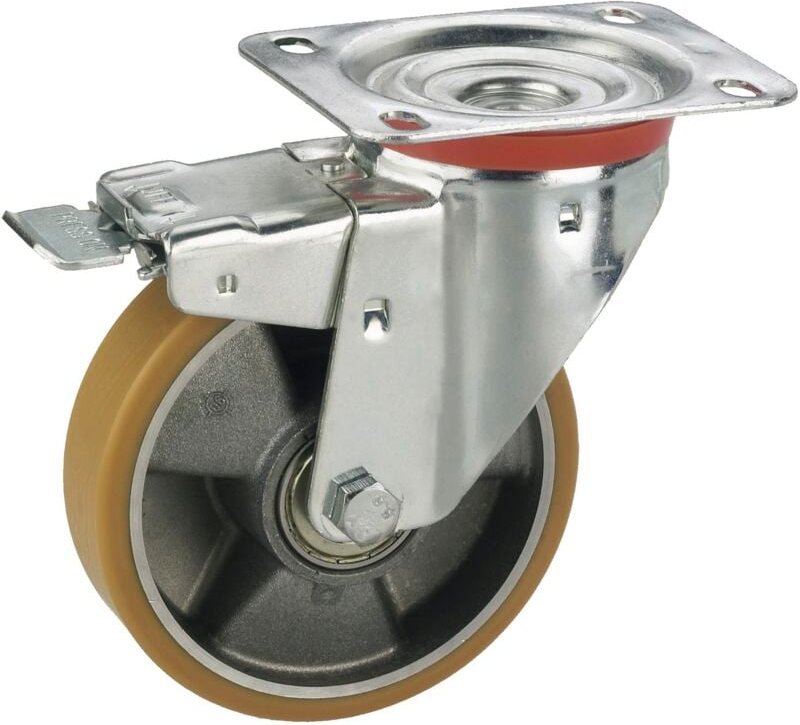 Dörner+helmer - Lenkrolle Polyamid-Rad ø 125 mm Transportrolle mit Feststeller Tragkraft 220 kg