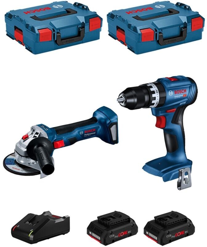 Bosch - Kit BK220 (gws 18V-7 + gsb 18V-45 + 2 x 4,0 Ah ProCORE + GAL18V-40 + 2 x L-Boxx 136)