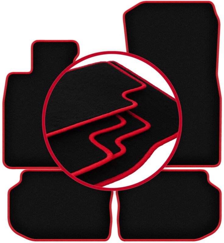 CARLUX-RED Autofußmatten für: BMW 5 F10 xDrive Limousine (2010-2013)