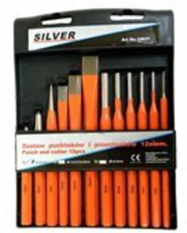 Locherset of 12-teilig, Marke Silber, Profimodell, ideal für Schlag- und Präzisionsarbeiten in der Mechanik, hohe Haltba...
