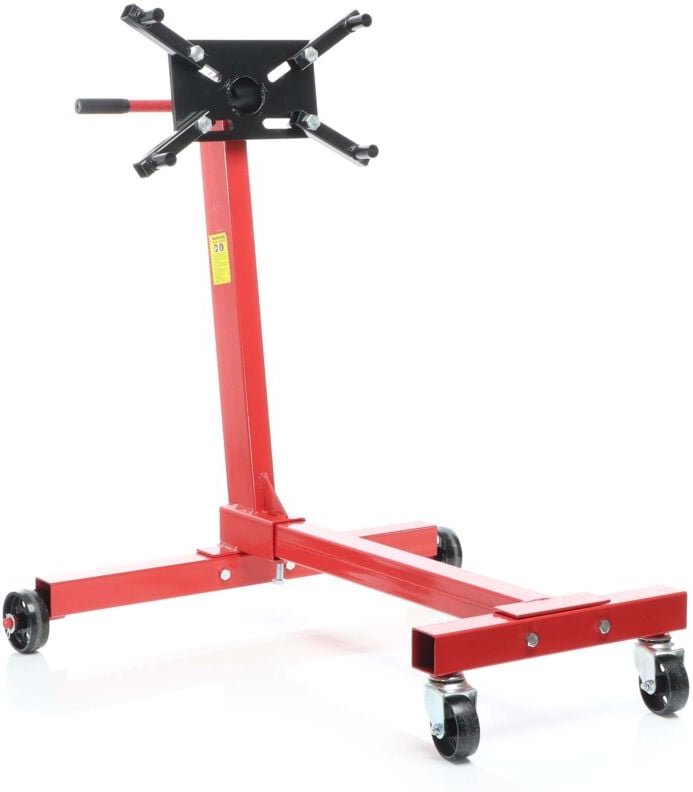 Thumbnail - Motorständer bis zu 450kg aus lackiertem Stahl mit Rollen Motorheber, Getriebeheber, Getriebehalter - Wiltec
