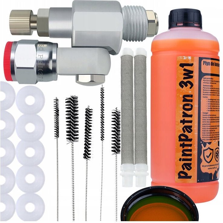 Rosfix CleanShot-Ventil für die Lackiereinheit + 10X Dichtung + Reinigungsstäbe + 2X Weißer Fingerfilter 60 + Wartungs- ...