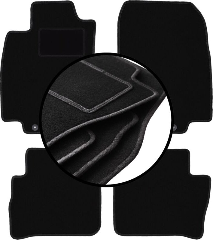 Komplettset Veloursmatten für: Nissan Tiida C11 Fließheck, Limousine (2004-2012)