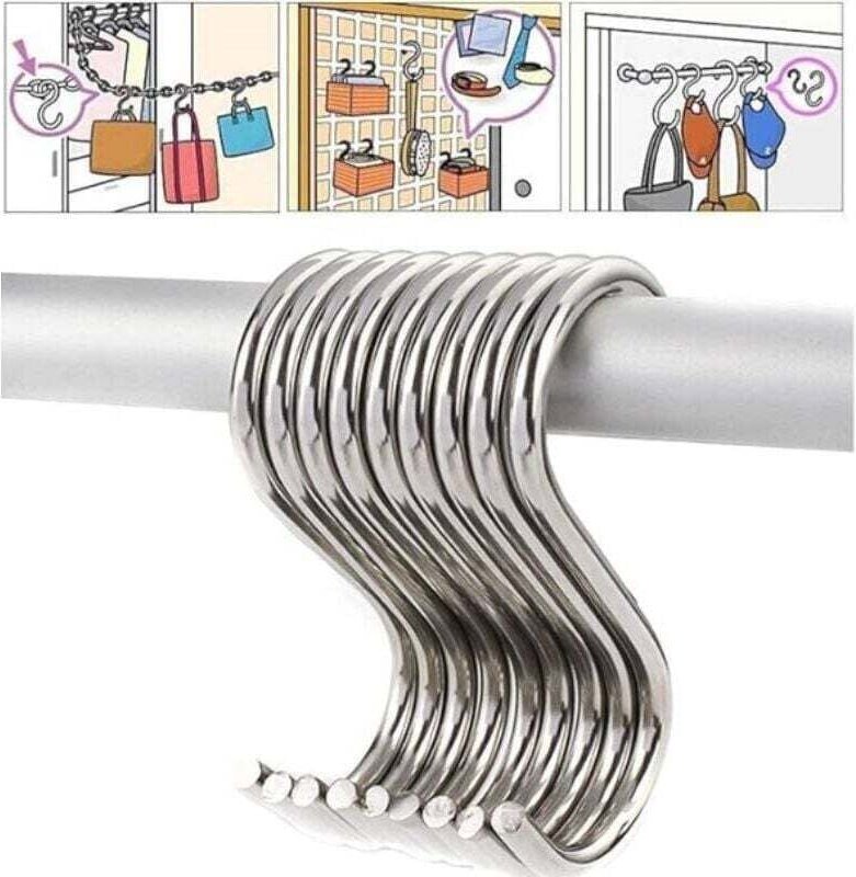 20er-Pack S-Haken aus Edelstahl, Mehrzweck-Metallhaken, klein, 2,7 Zoll, 100 lb Tragkraft