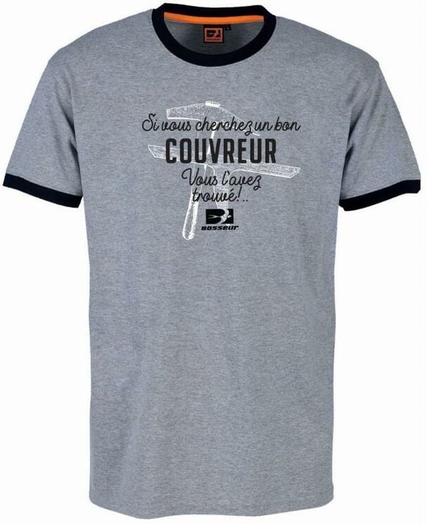 T-Shirt Couvreur Bosseur Grau meliert - Größe xxl - 11533-005