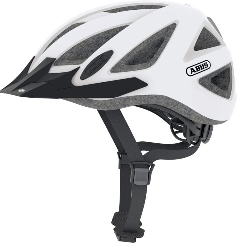 Fahrradhelm City Pro Größe l shiny white - Abus
