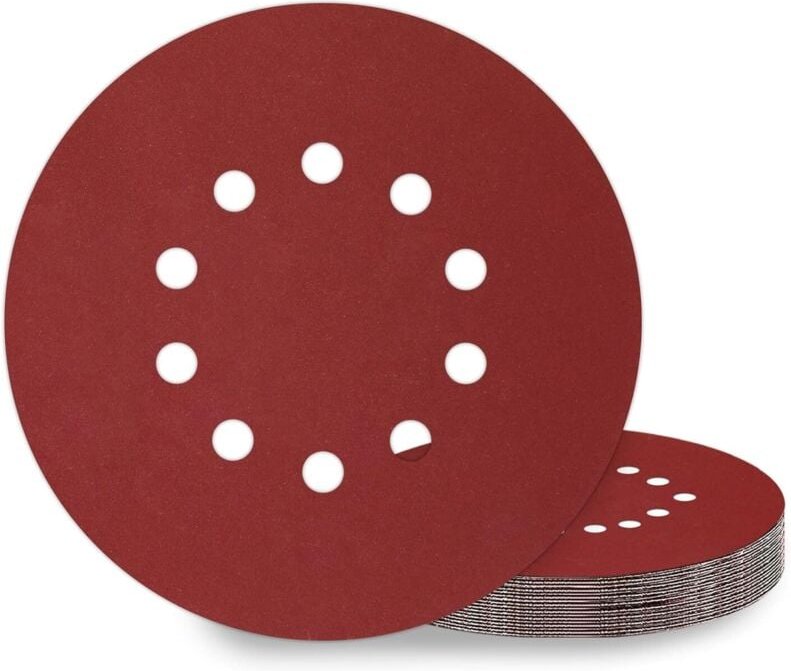 225 mm Schleifscheiben, 10 Stück, Körnung P320, 10 Löcher, 225 mm, runde Schleifscheiben, Schleifpapier für Schleifmasch...