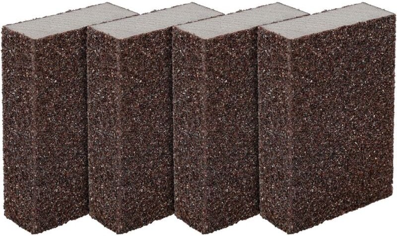 Memkey - Set mit 4 Schleifschwämmen/-blöcken für nasse und trockene Oberflächen, grobes Schleifen (Körnung 80 bis 100).