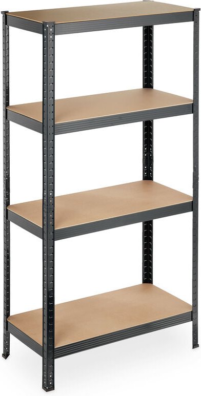 Schwerlastregal, 4 Böden, hbt 157 x 80 x 41 cm, 280kg Traglast, Metall, Lagerregal für Keller, Garage, schwarz - Relaxda...