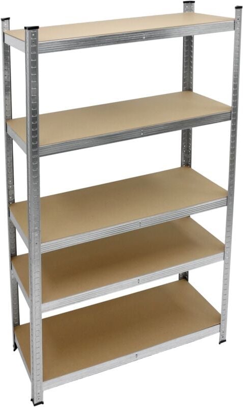 Thumbnail - 2er Set Werkstattregal Schwerlastregal - 200x100x50 cm - Metall verzinkt - belastbar bis 750kg - 5 MDF-Platten - Lagerre...