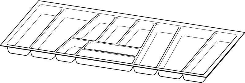 Hettich Möbel-Besteckeinsatz, OrgaTray 740, 9302776, L500mm, KB1000mm, anthrazit
