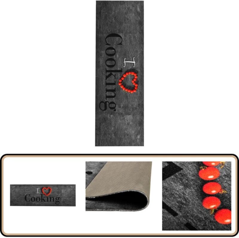 Küchenbodenmatte Waschbar Kochen 45x150 cm - Teppich - Küchenfußmatte - Samtteppich - Rutschfest - Waschecht