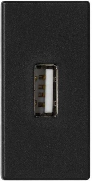 K45-Halbmechanismusplatte mit 1 graphitgrauen USB-Typ-A-Anschluss Simon K128B / 14