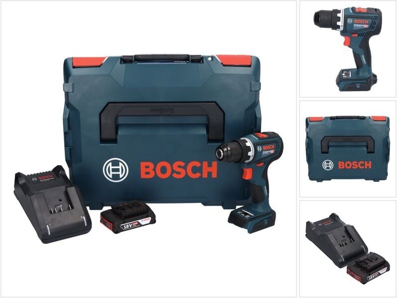 Bosch GSR 18V-90 C Professional Akku Bohrschrauber 18 V 64 Nm Brushless + 1x Akku 2,0 Ah + Ladegerät + L-Boxx