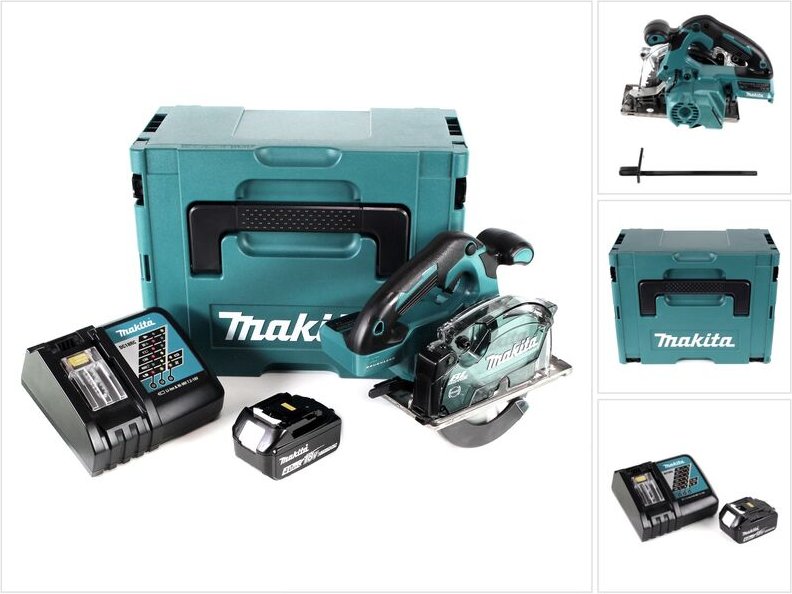 Makita - dcs 553 RM1J Akku Metallhandkreissäge 18V 150 mm Brushless + 1x Akku 4,0Ah + Ladegerät + Makpac