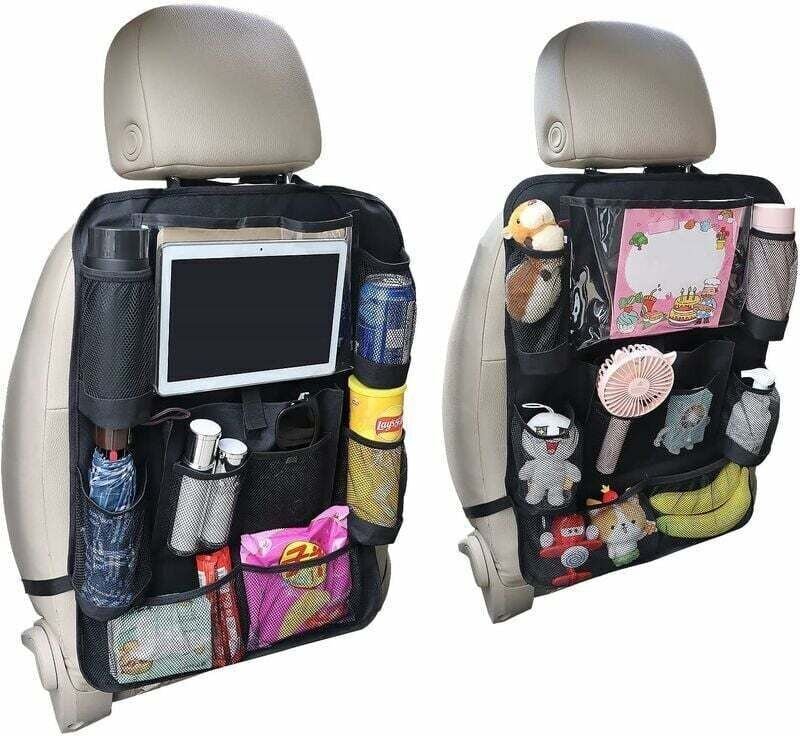 10 Taschen Kinder-Auto-Organizer, 2er-Set, Kinder-Autositzschutz mit transparenter Tasche zur Aufbewahrung im Autoinnenr...