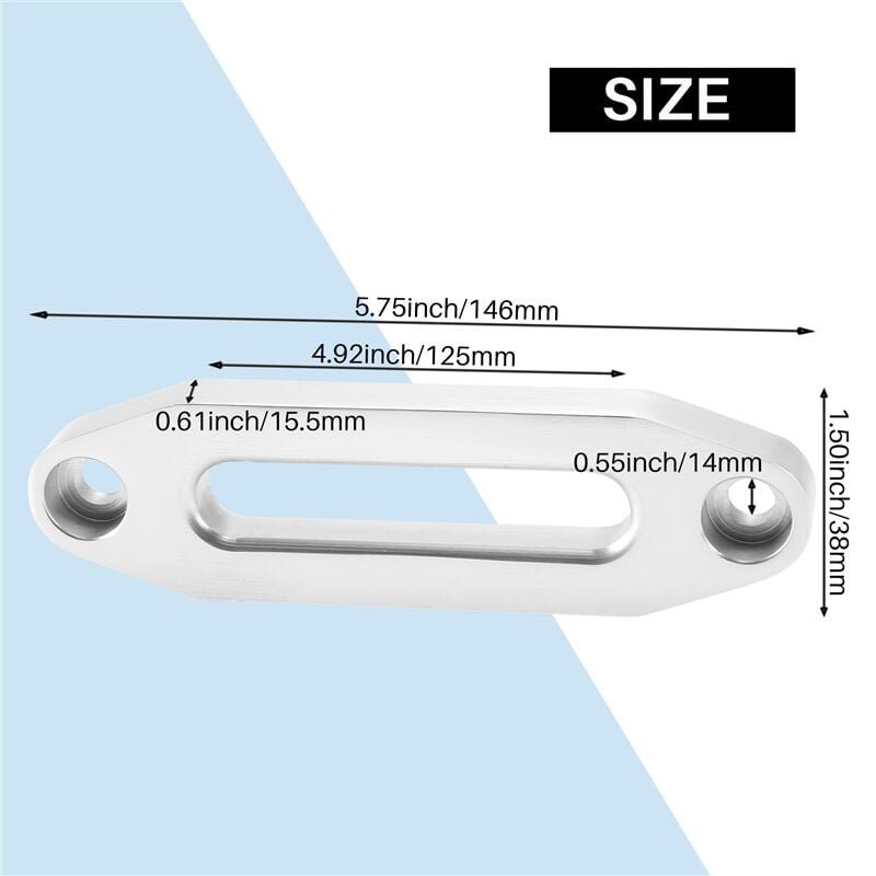 125Mm 4000Lbs Universal Chrome Billet Aluminium Hawse Synthetische Seilführung Montieren Winde Seil 15000Lbs Für Suv Atv...