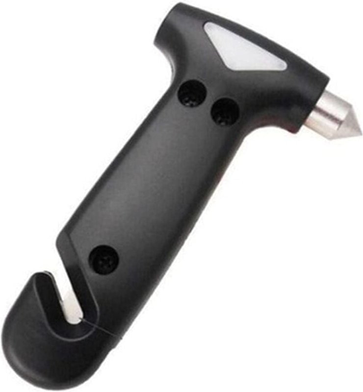 Memkey - Nothammer, Fensterbrecher, Nothammer, Kfz-Rettungshammer, Sicherheitsgurtschneider, Schwarz