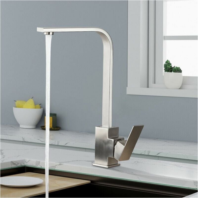 Rubinetto da cucina, miscelatore da cucina girevole a 360°, miscelatore da cucina in acciaio inossidabile 304, spazzolat...