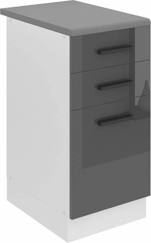 Unterschrank Küche Küchenunterschrank 40 cm Breite Küchenschränke mit Arbeitsplatte Küchenschrank mit Schubladen Silber ...