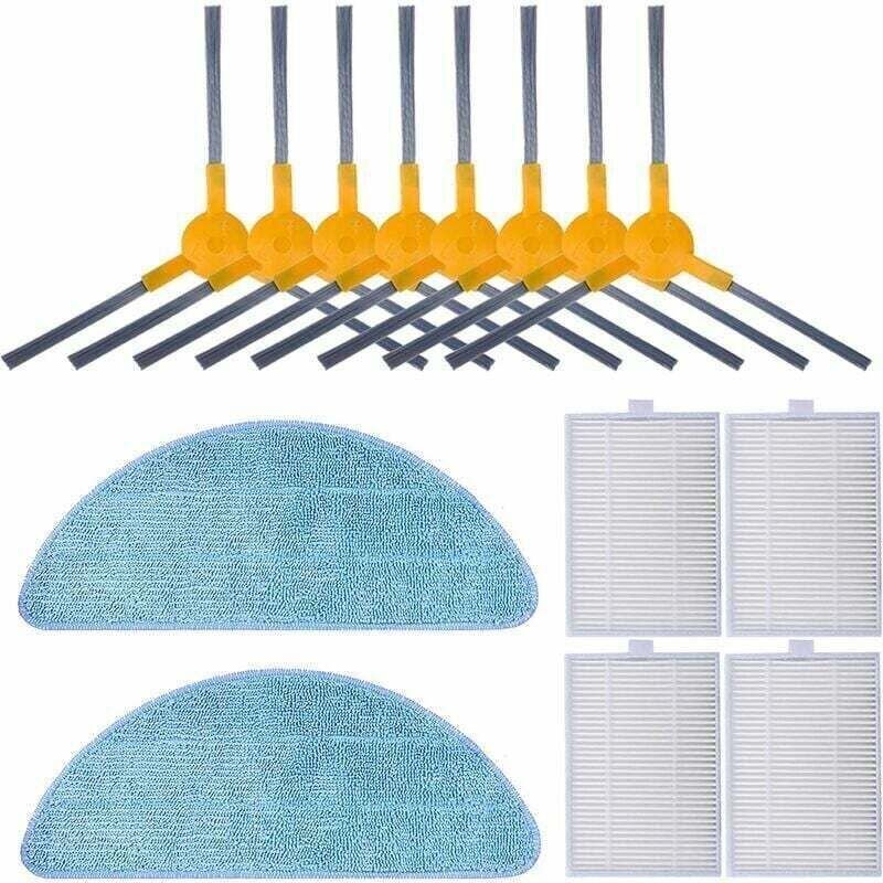 Filter-Set für Proscenic 830T 800T 820T 820S, 14-teilig, Seitenbürsten und Tuch